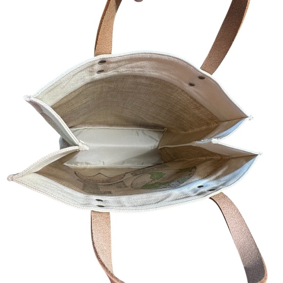 Brighton Limited Edition Jute Tan and Red Love‎ Earth Tote Bag  MSRP $129 - Picture 3 of 16